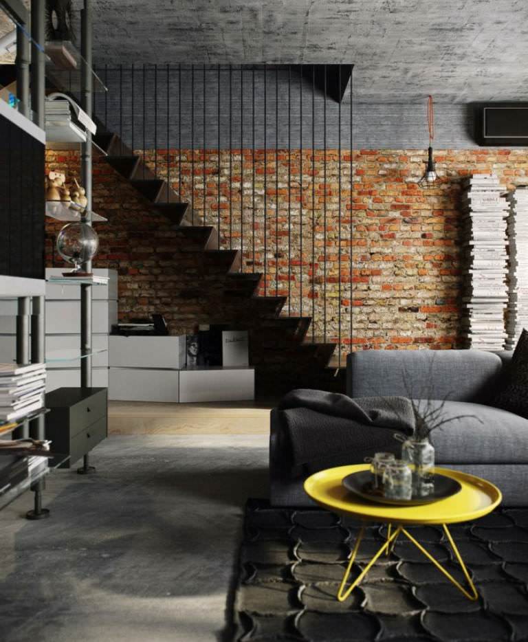 Image of: Staircase Wall Decor In Bricks Ideas