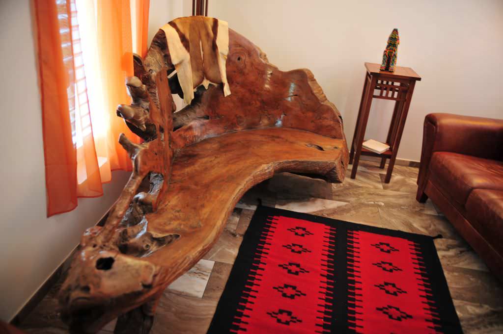 Image of: Teak Root Furniture Bench For Living Room