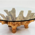 Teak Root Table With Glass Furniture