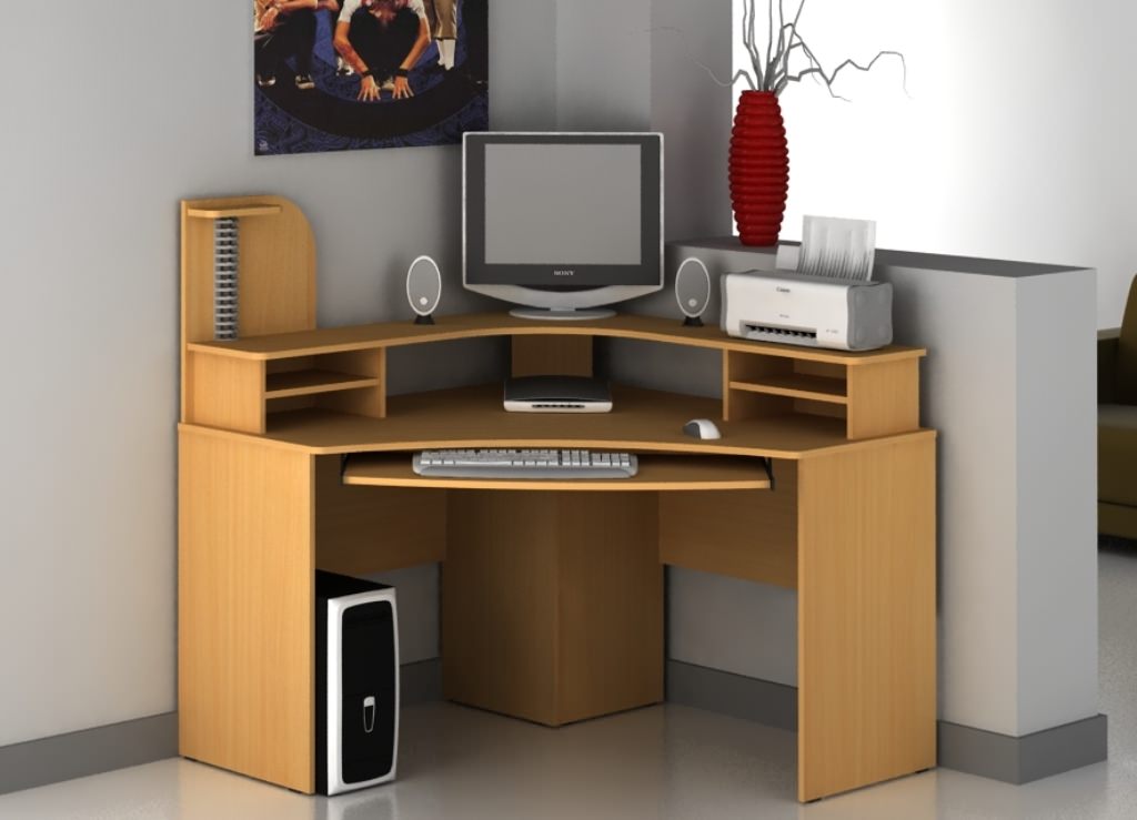 Image of: Corner Workstation Desk Design