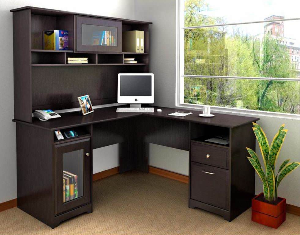 Corner Workstation Desk With Cabinet