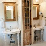 Rustic Tall Corner Storage Cabinet Bathroom