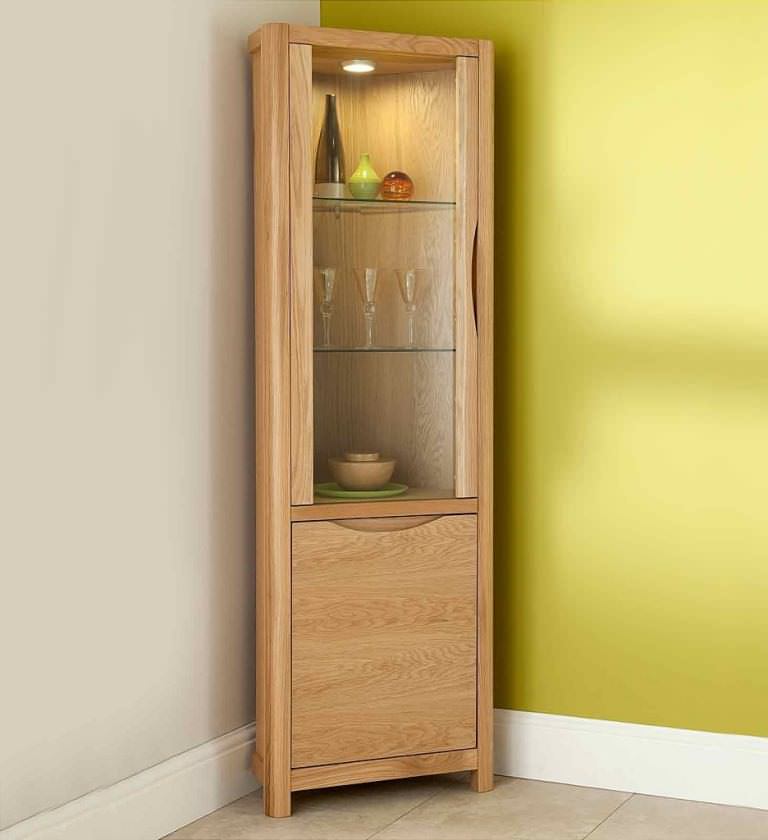 Image of: Tall Corner Storage Cabinet Design