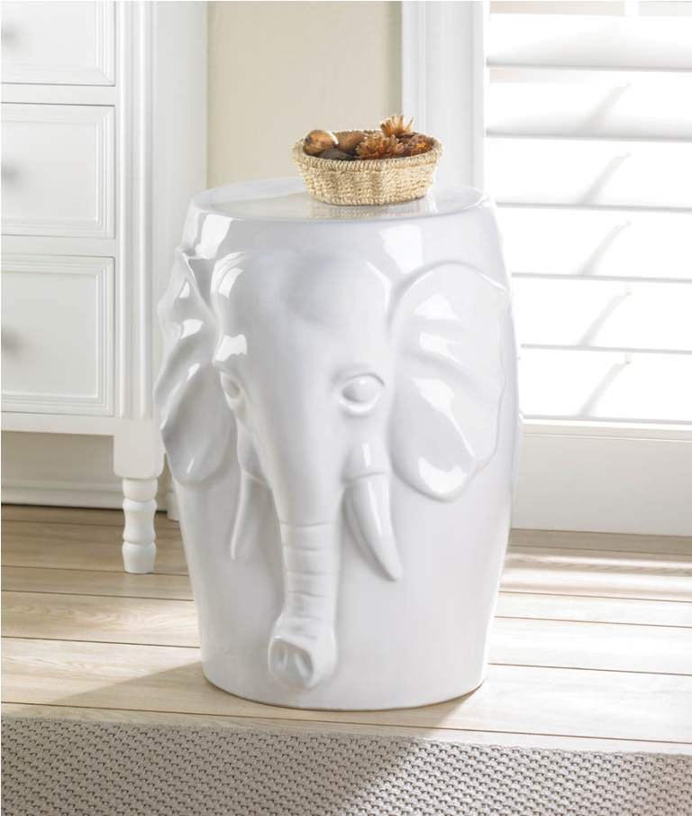 Image of: ceramic accent table elephant style