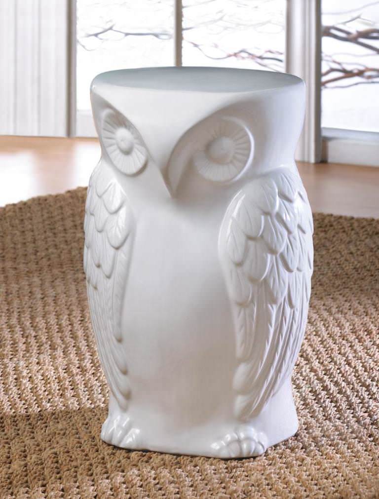 Image of: ceramic accent table owl style