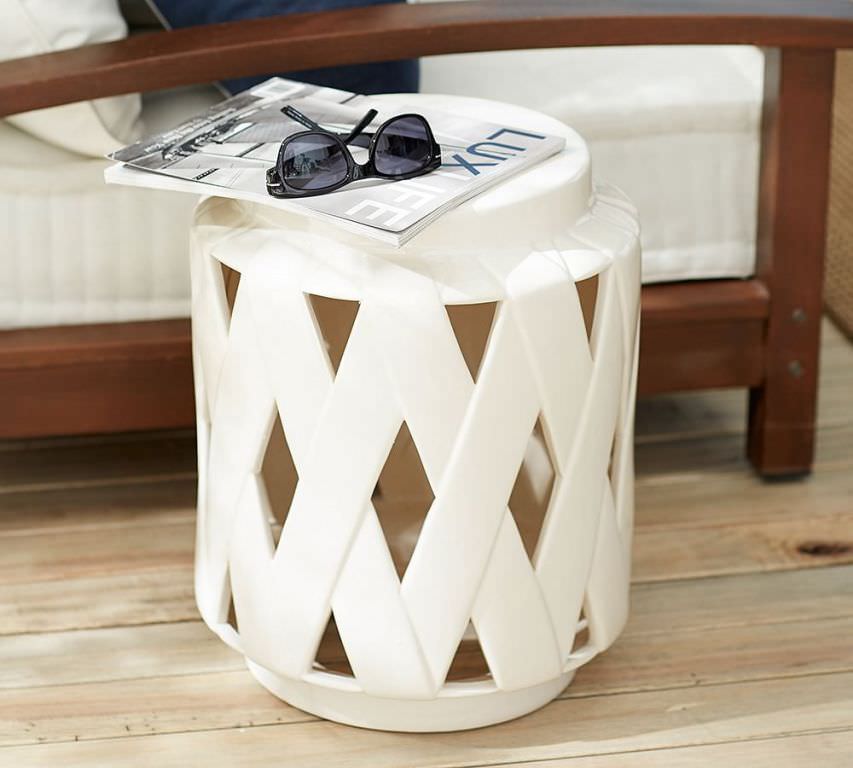 Image of: ceramic white accent table