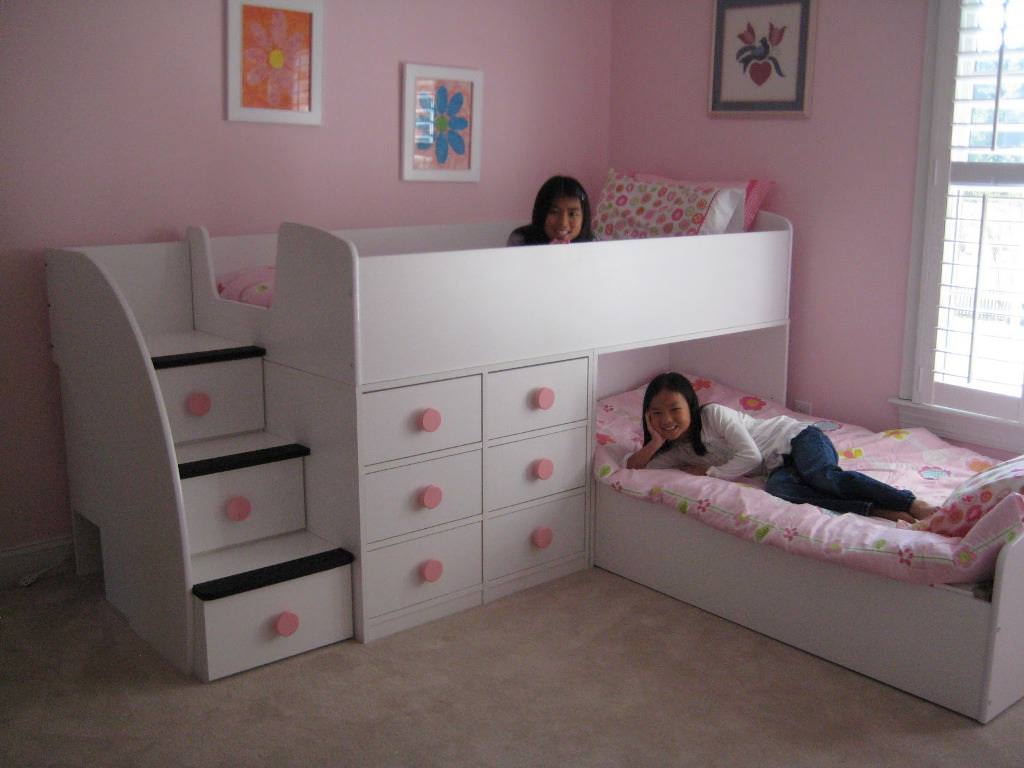 Image of: childrens twin beds with storage for girls