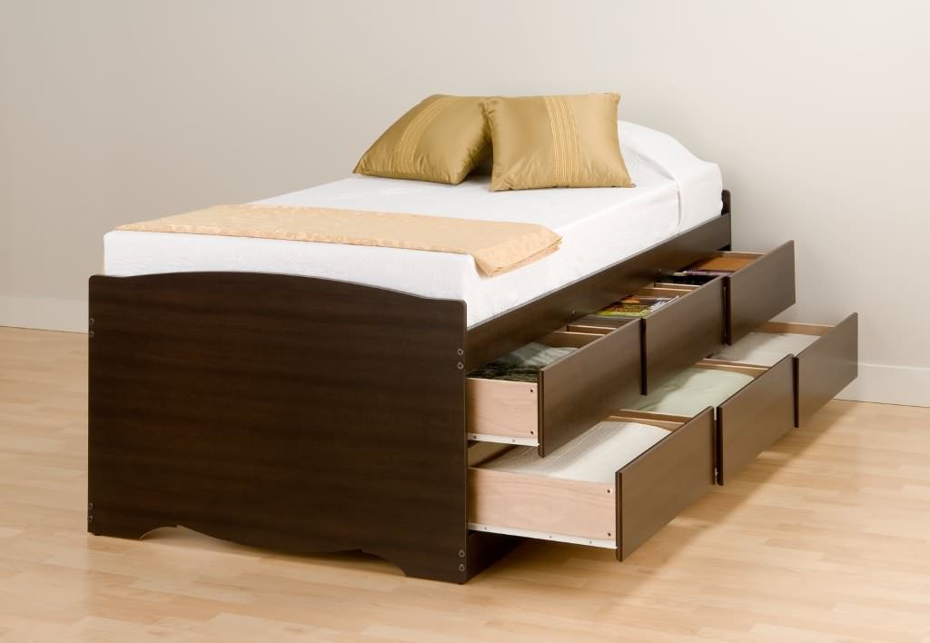 Image of: childrens twin beds with storage plans