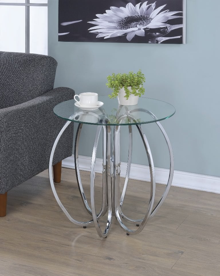 Image of: chrome accent table ideas