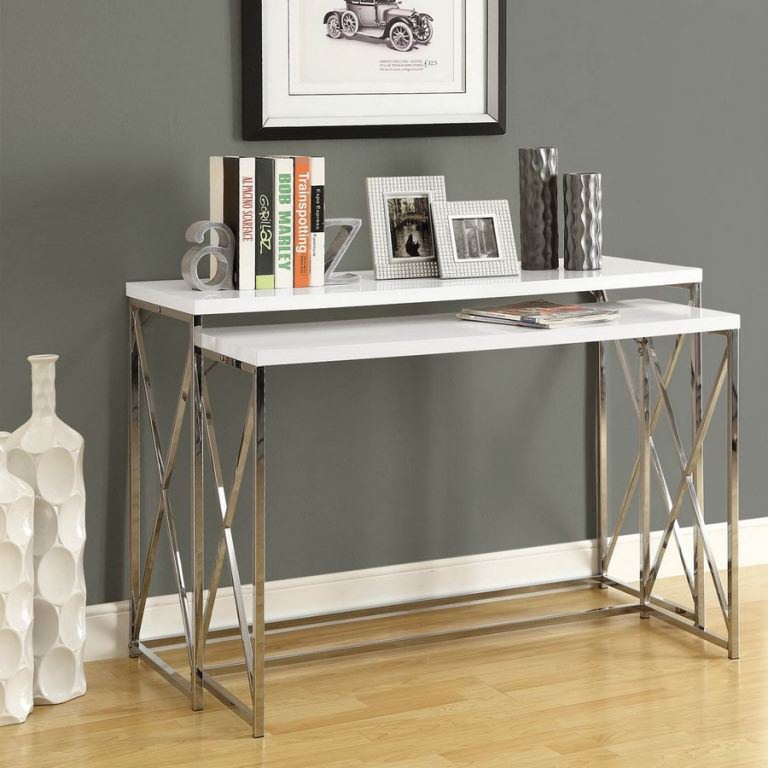 Image of: chrome accent table plans