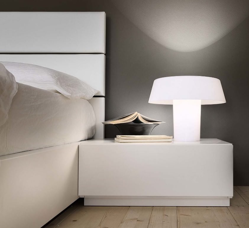 Image of: contemporary white corner nightstand