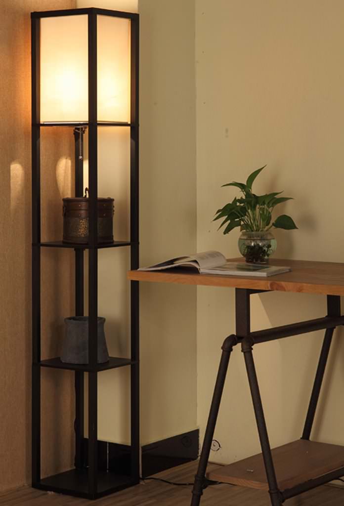 Image of: corner floor lamp with shelf