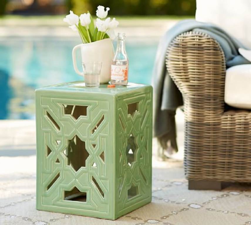 Image of: green ceramic accent table