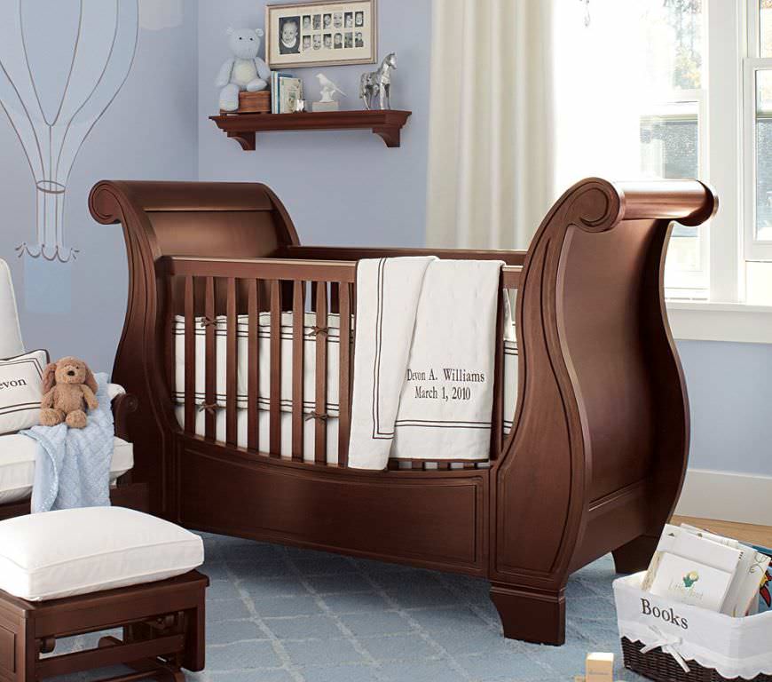 Image of: pottery barn sleigh bed for nursery rooms