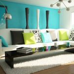 turquoise-living-room-paint-ideas-with-accent-wall
