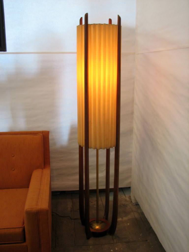 Image of: wood corner floor lamp