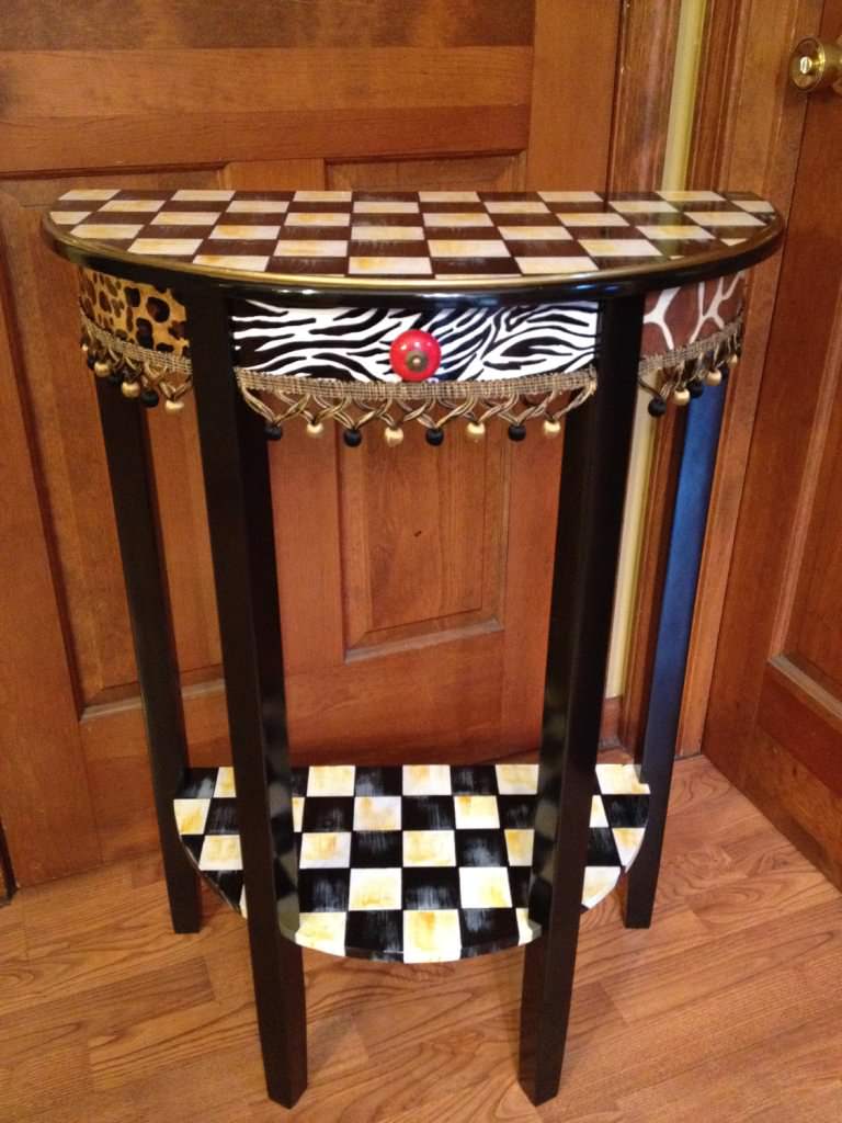 Image of: antique half moon accent table