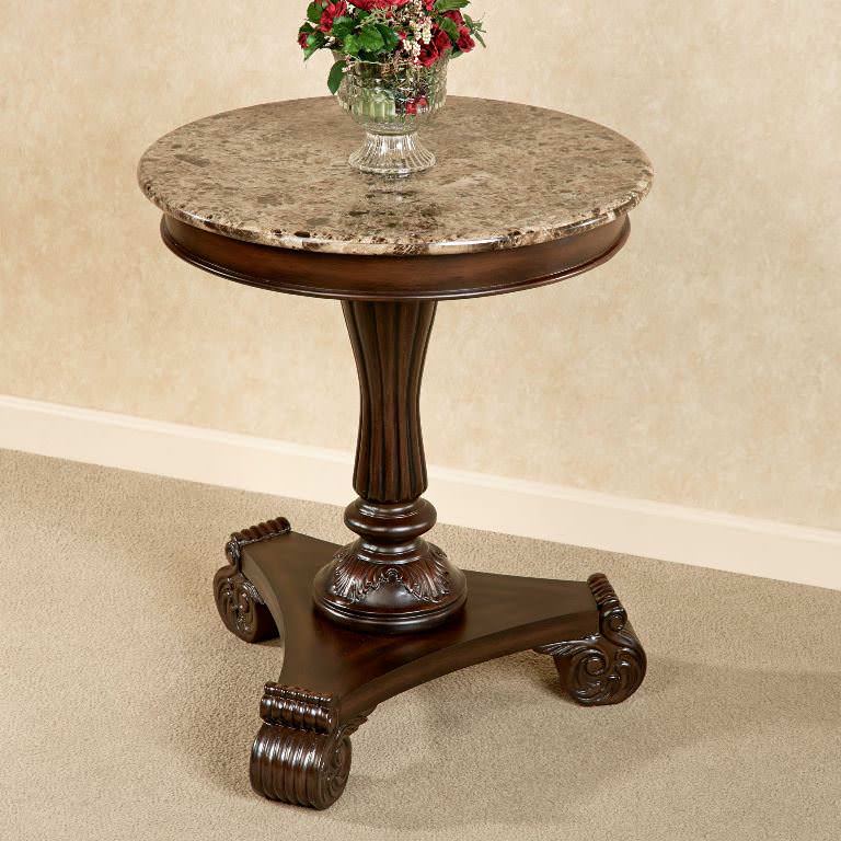 Image of: antique marble top accent table