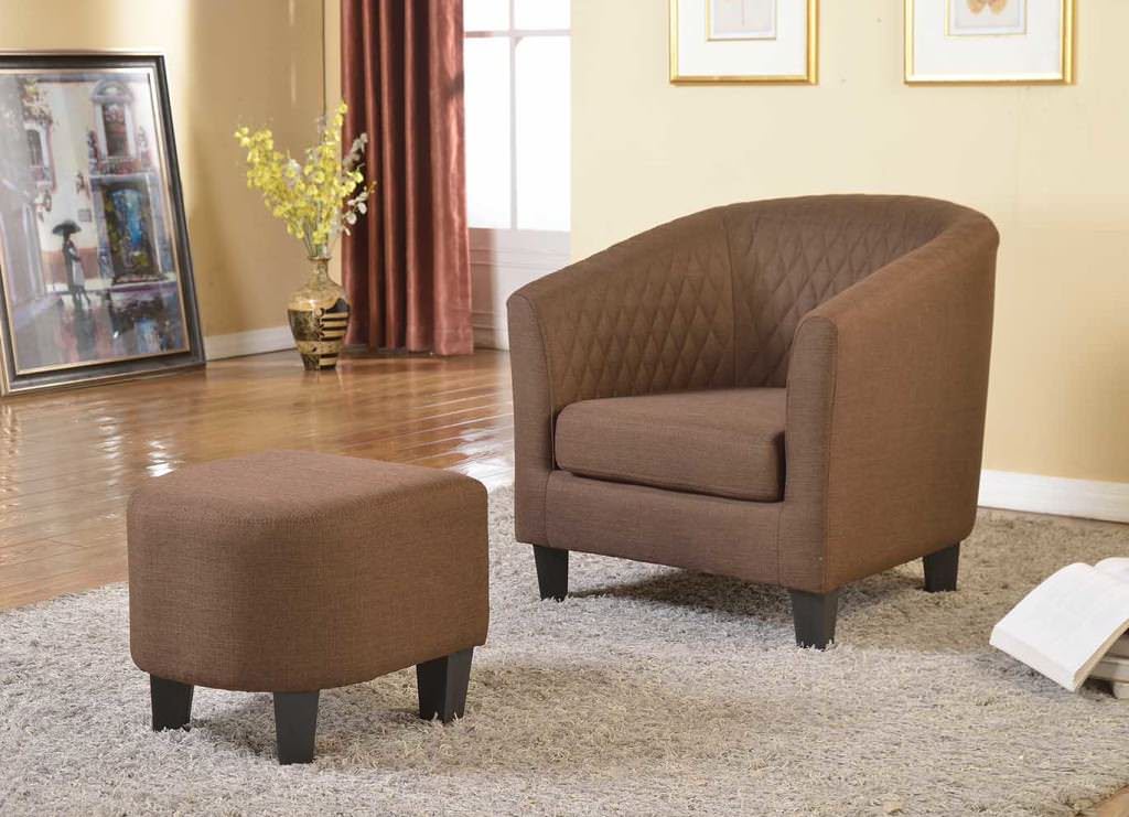 Image of: brown accent chair with ottoman