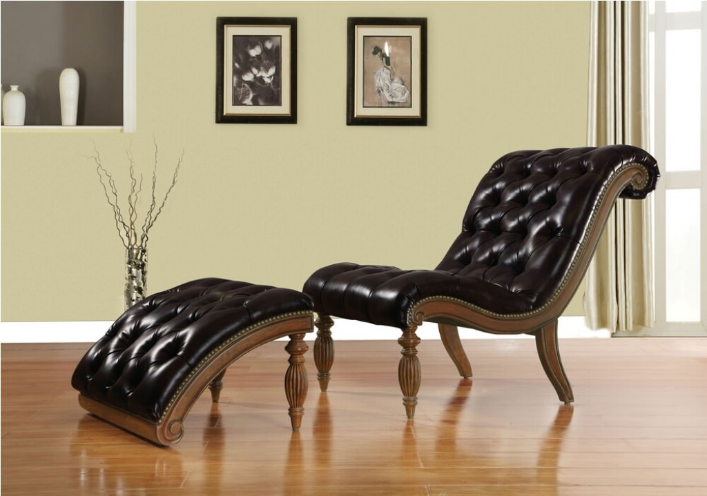 Image of: leather accent chair with ottoman for living rooms