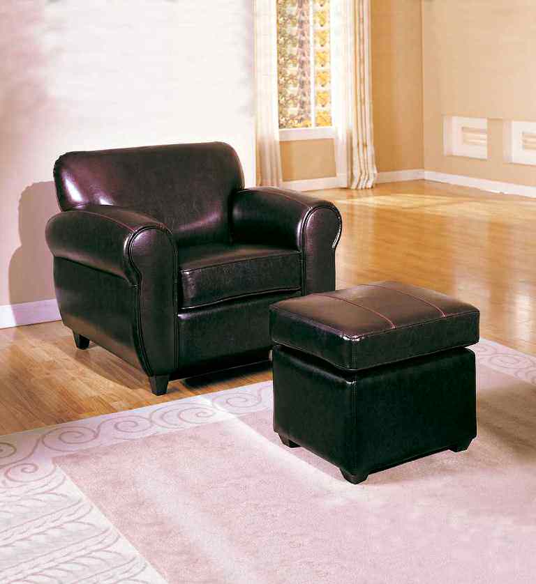 Image of: leather accent chair with ottoman