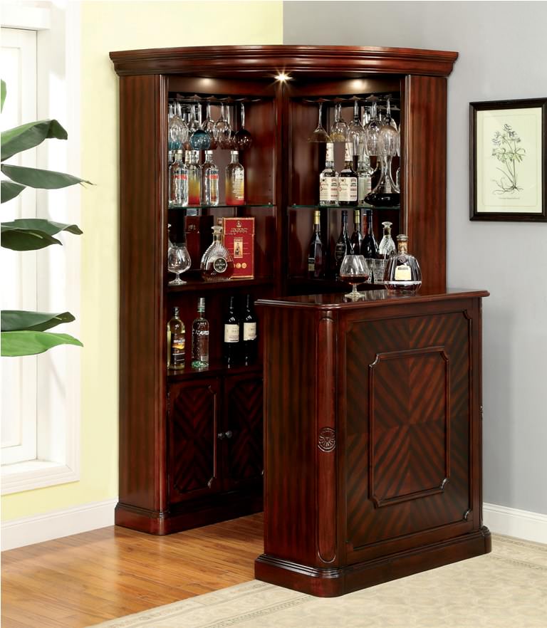 Image of: lighted corner curio cabinet mahogany