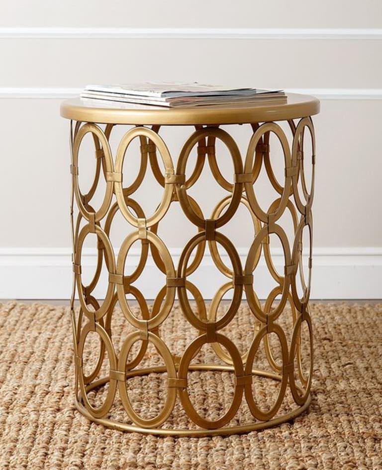 Image of: metal drum accent table