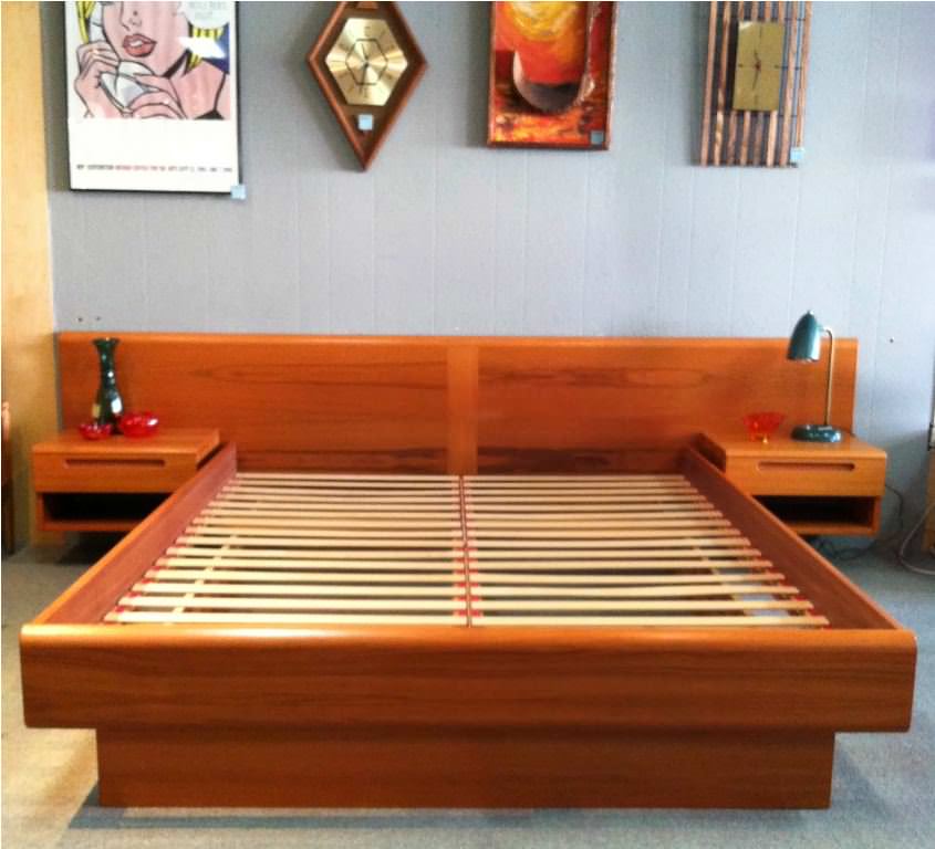 Image of: mid century modern bed frame