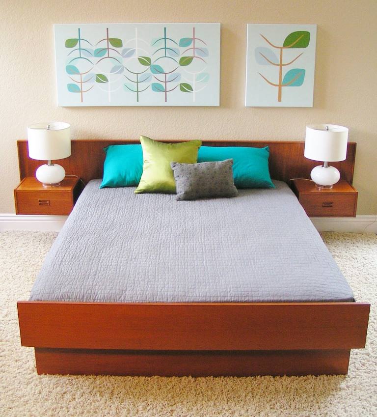Image of: mid century modern queen bed style