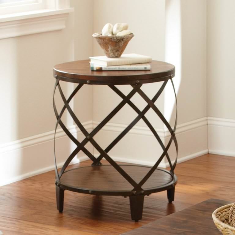 Image of: narrow drum accent table