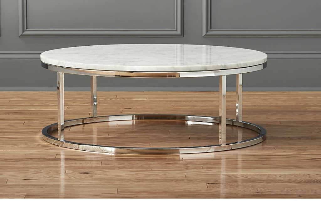 Image of: narrow round marble top accent table
