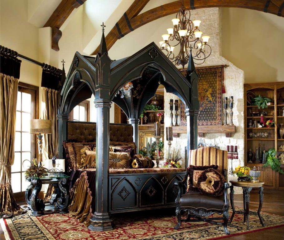 Image of: north shore king canopy bed in gothic style