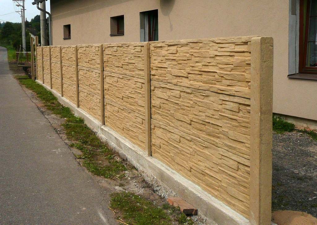 Image of: prefab concrete fence panels