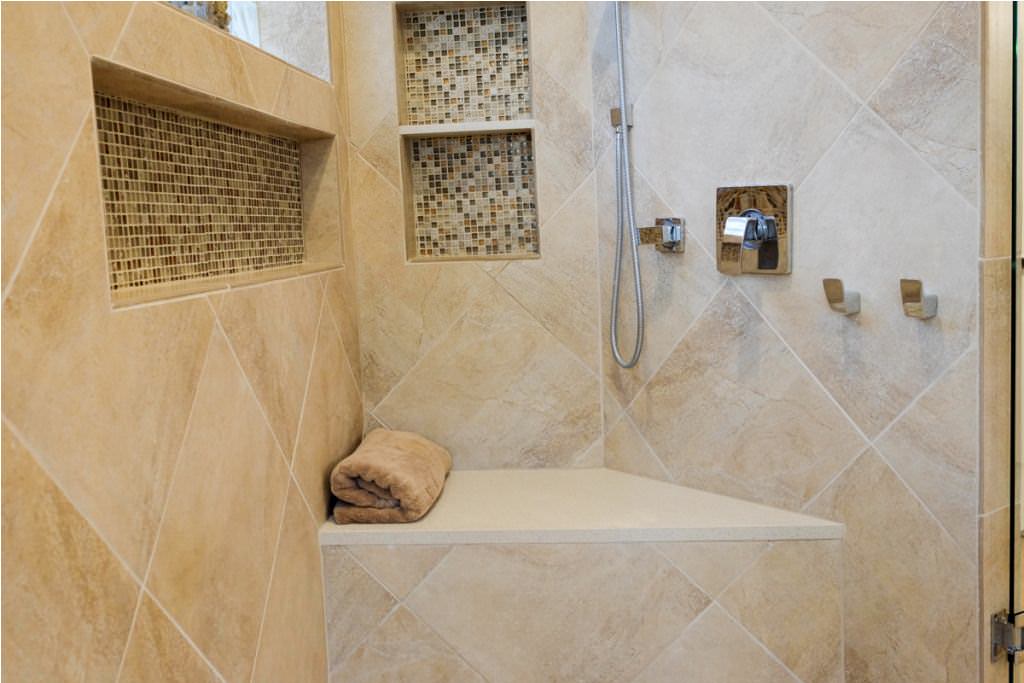 Image of: prefab shower niche tiles
