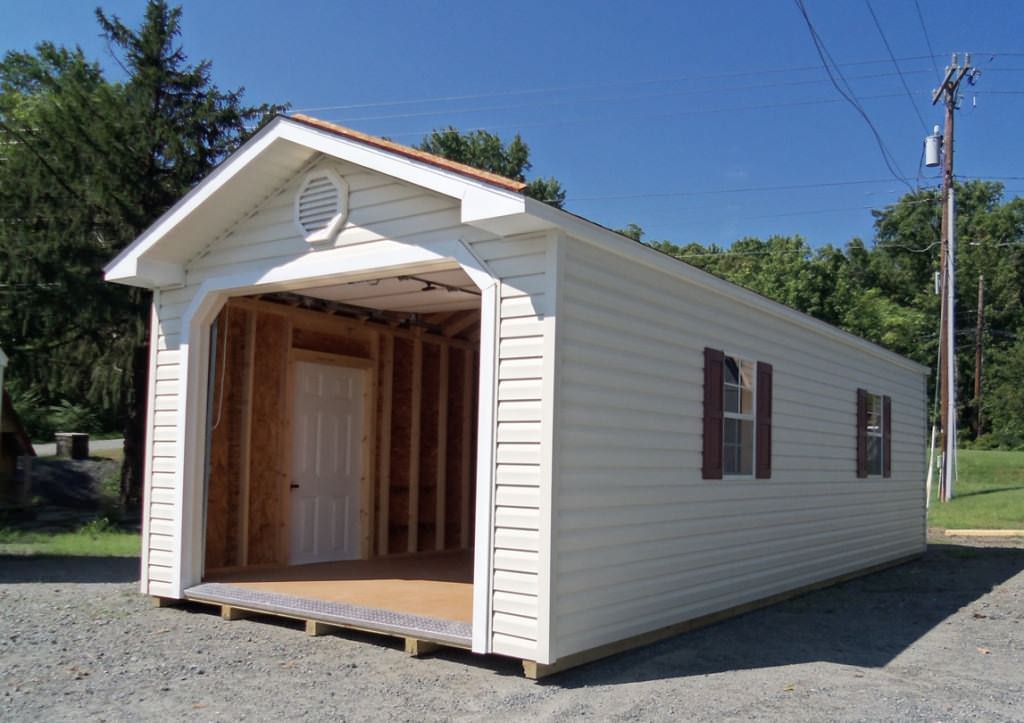Image of: prefabricated wood garage kits