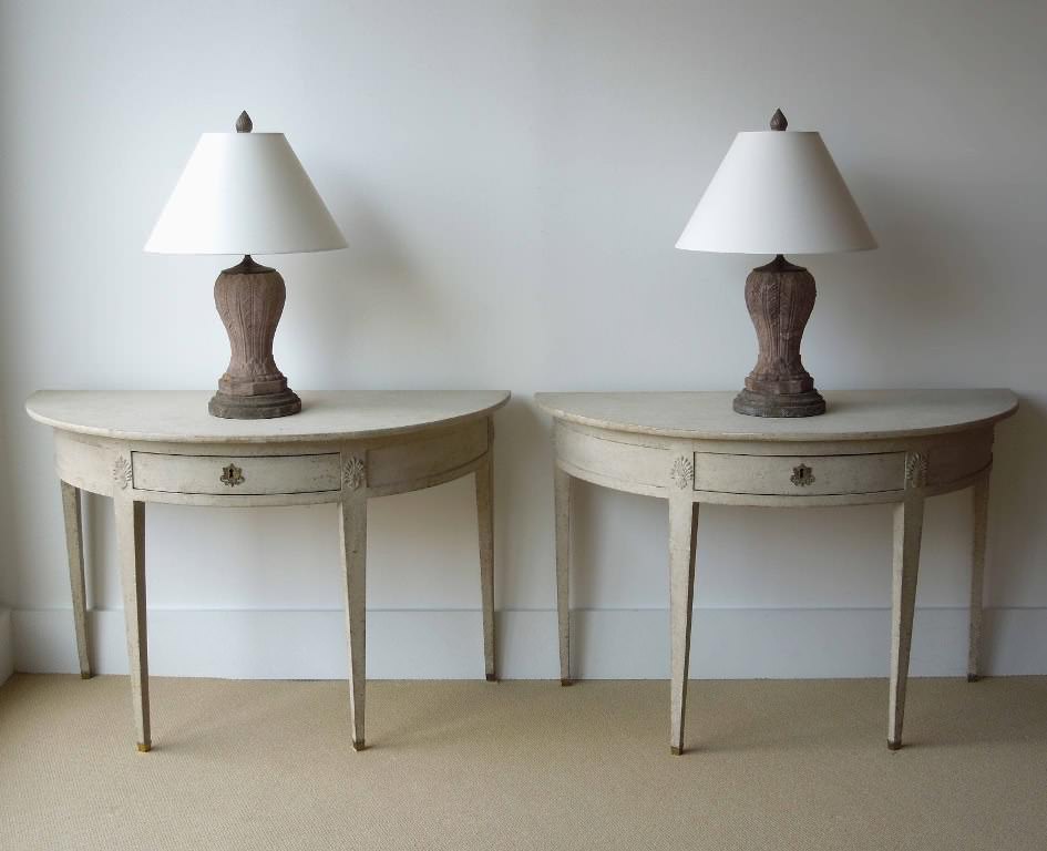 Image of: rustic half moon accent tables