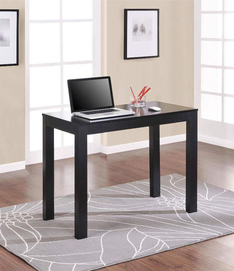 Image of: small black parsons desk