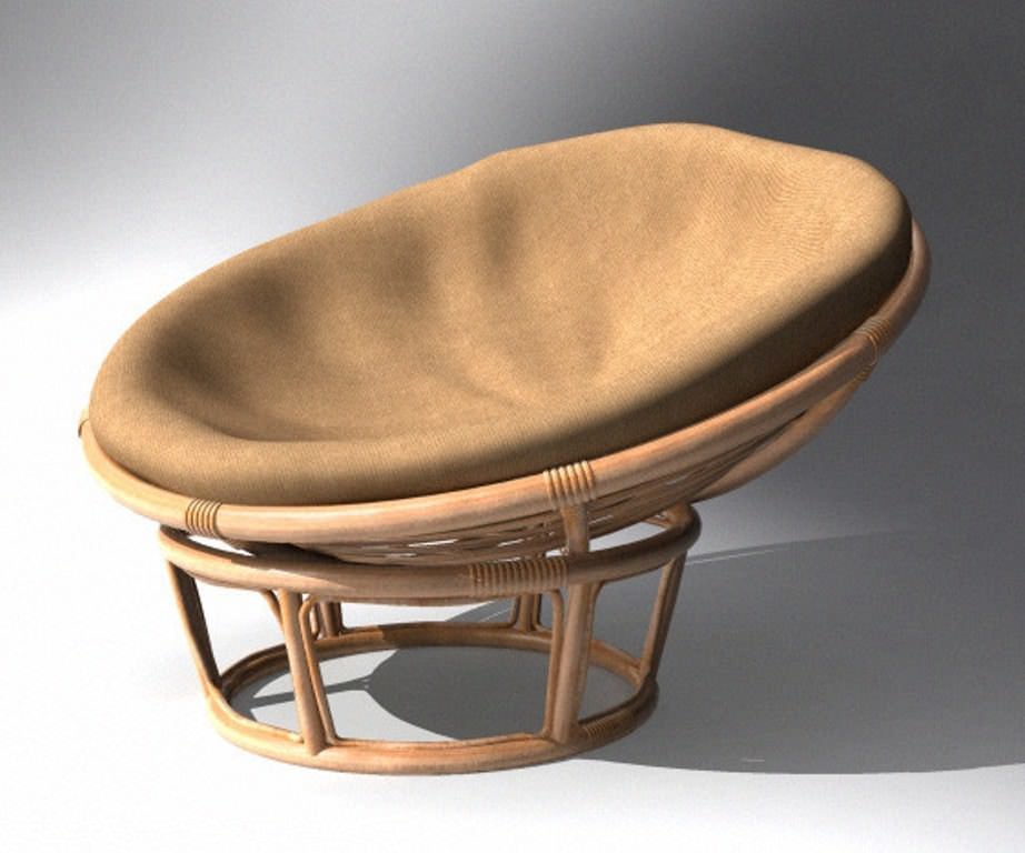 Image of: Brown Small Papasan Chair with Rattan