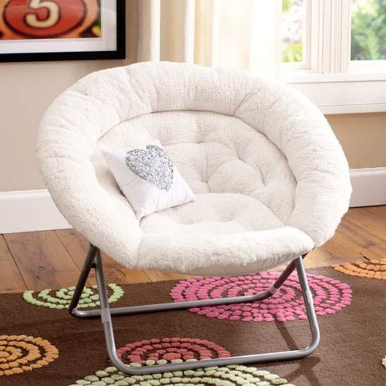 Image of: White Luxury Small Papasan Chair