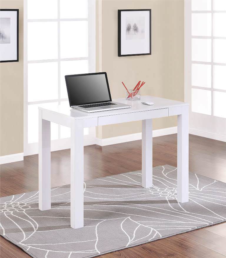 Image of: small white parsons desk