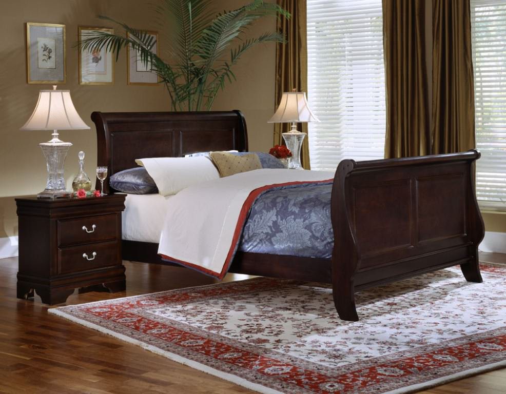 Image of: vaughan bassett sleigh bed in black color choice
