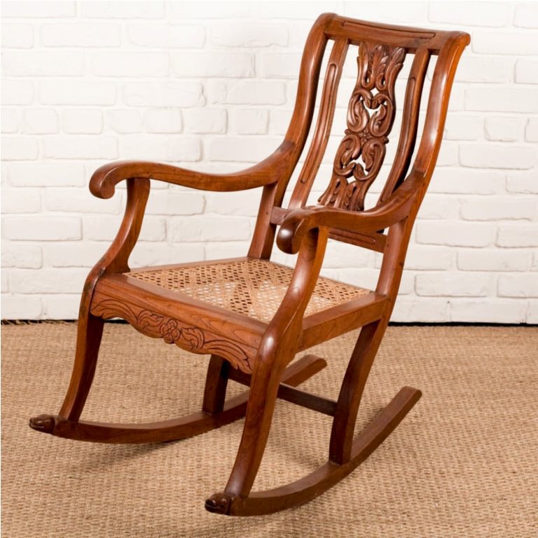 Image of: antique teak rocking chair