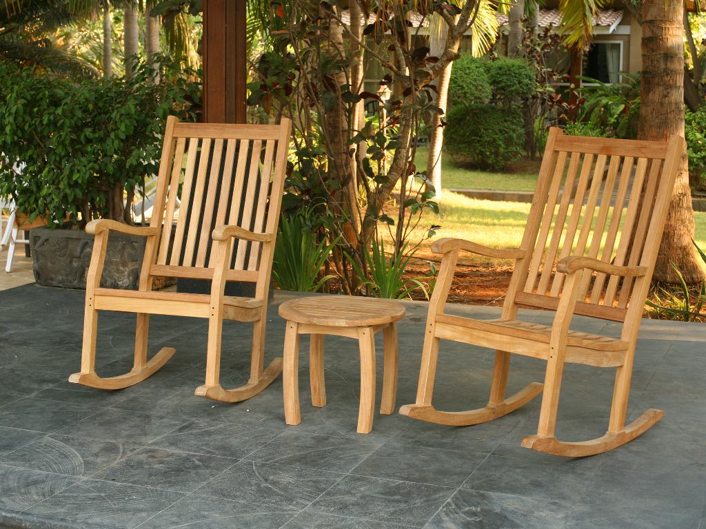 Image of: outdoor teak rocking chair design
