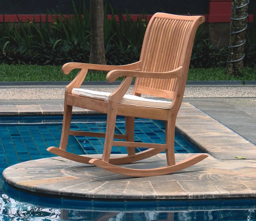 Image of: outdoor teak rocking chair
