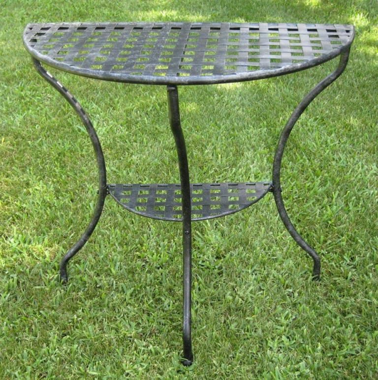 Image of: small garden wrought iron table
