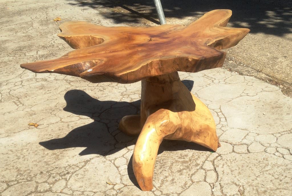 Image of: small teak root table