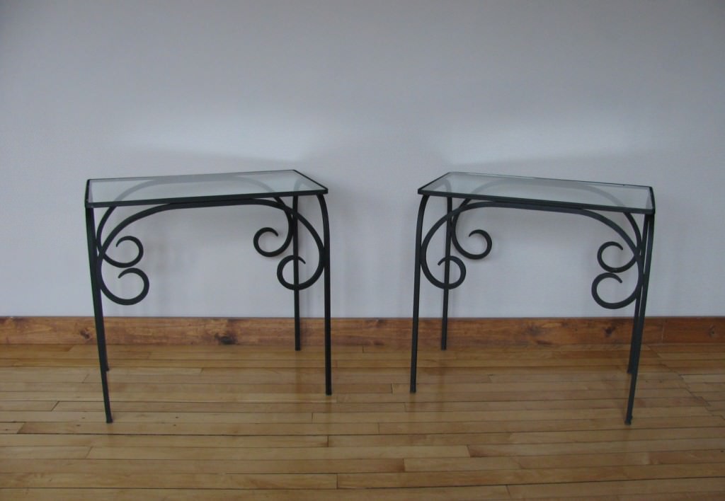 Image of: small wrought iron table double