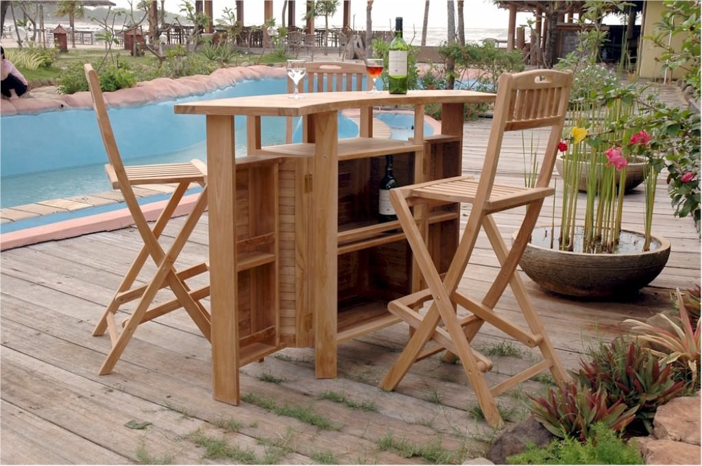 Image of: teak bar table and chairs design