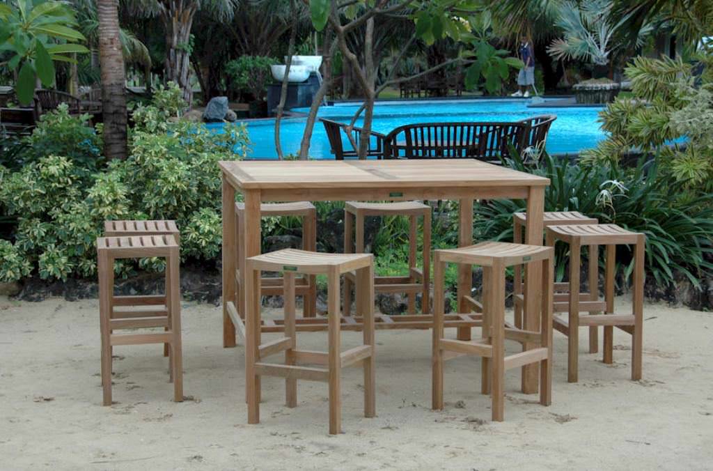 Image of: teak bar table and chairs style