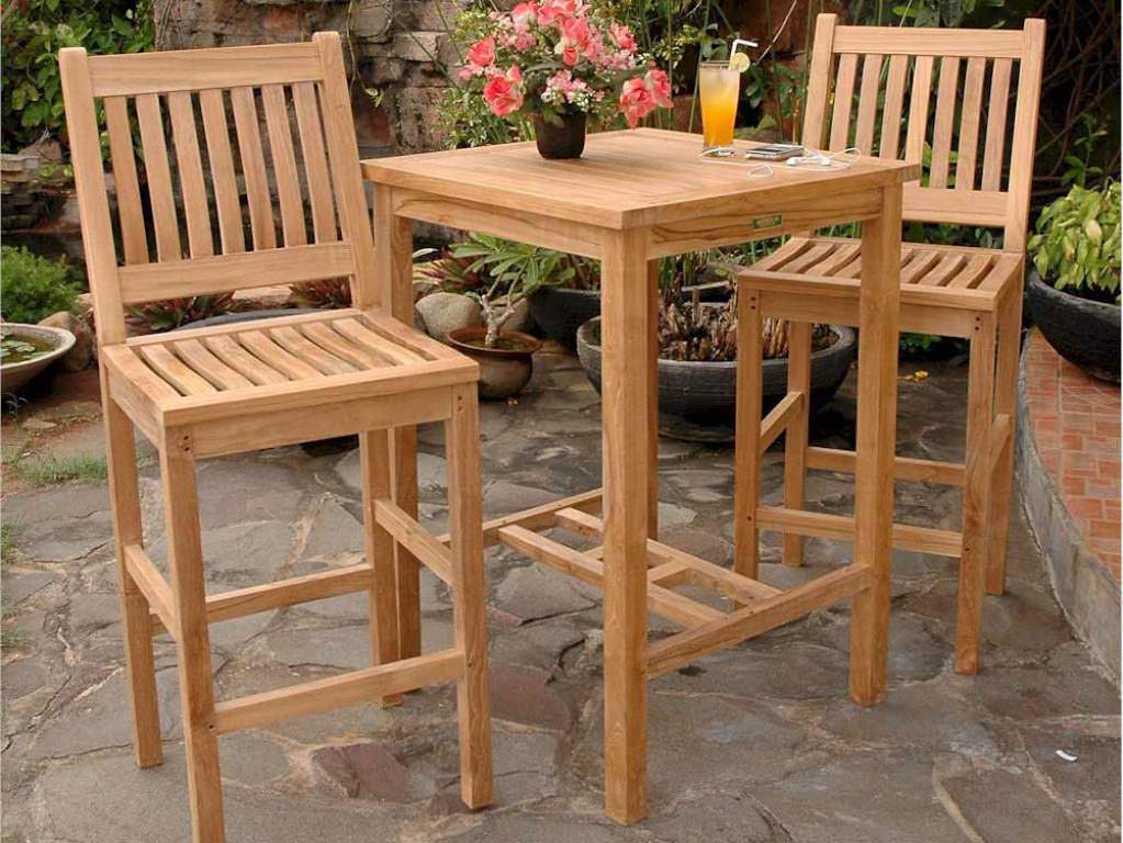 Image of: teak bar table and chairs